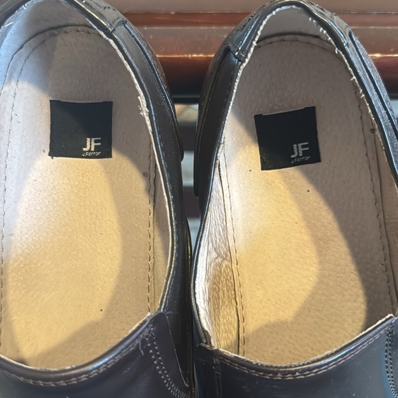 JF J. Ferrar brown leather slip on dress shoes square toe men’s size 10.5 - Picture 9 of 14